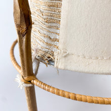 Load image into Gallery viewer, Bamboo and Cotton table lamp, Louis Sognot design style, 1970's