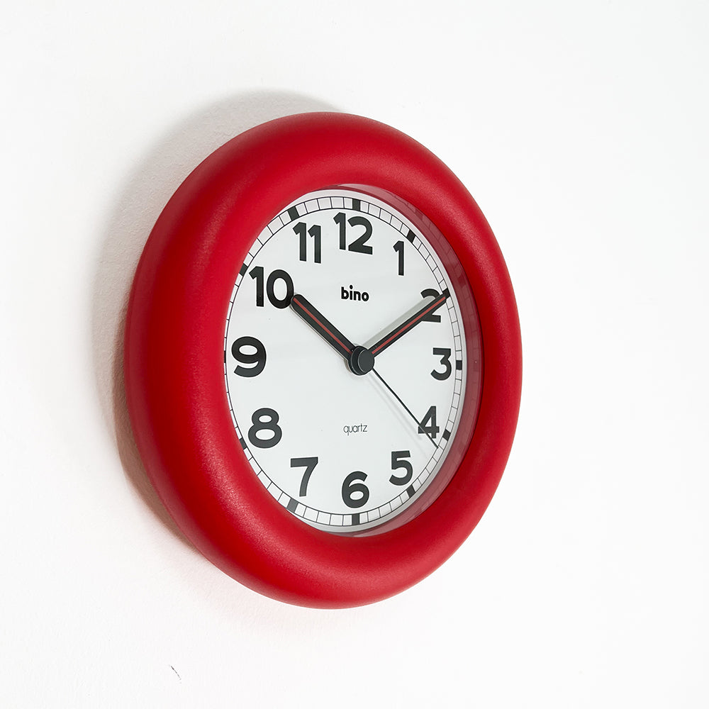 Horloge Murale BINO / LORENZ à Quartz En Plastique Beige Et Blanc Des Annees 1980 Decoration Interieure Moderniste It N059fbcrtn0z