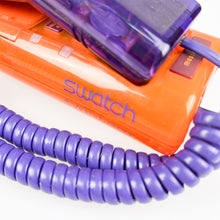Load image into Gallery viewer, Purple and orange Swatch Twinphone phone, 1989.