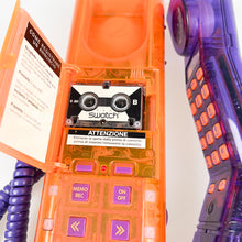 Load image into Gallery viewer, Purple and orange Swatch Twinphone phone, 1989.