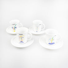 Charger l'image dans la galerie, Service à café en porcelaine Tognana dessin de Picasso, années 1980