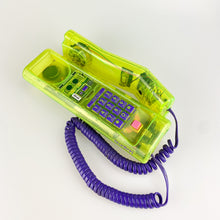 Load image into Gallery viewer, Semi-transparent yellow Swatch Twinphone telephone, 1989.