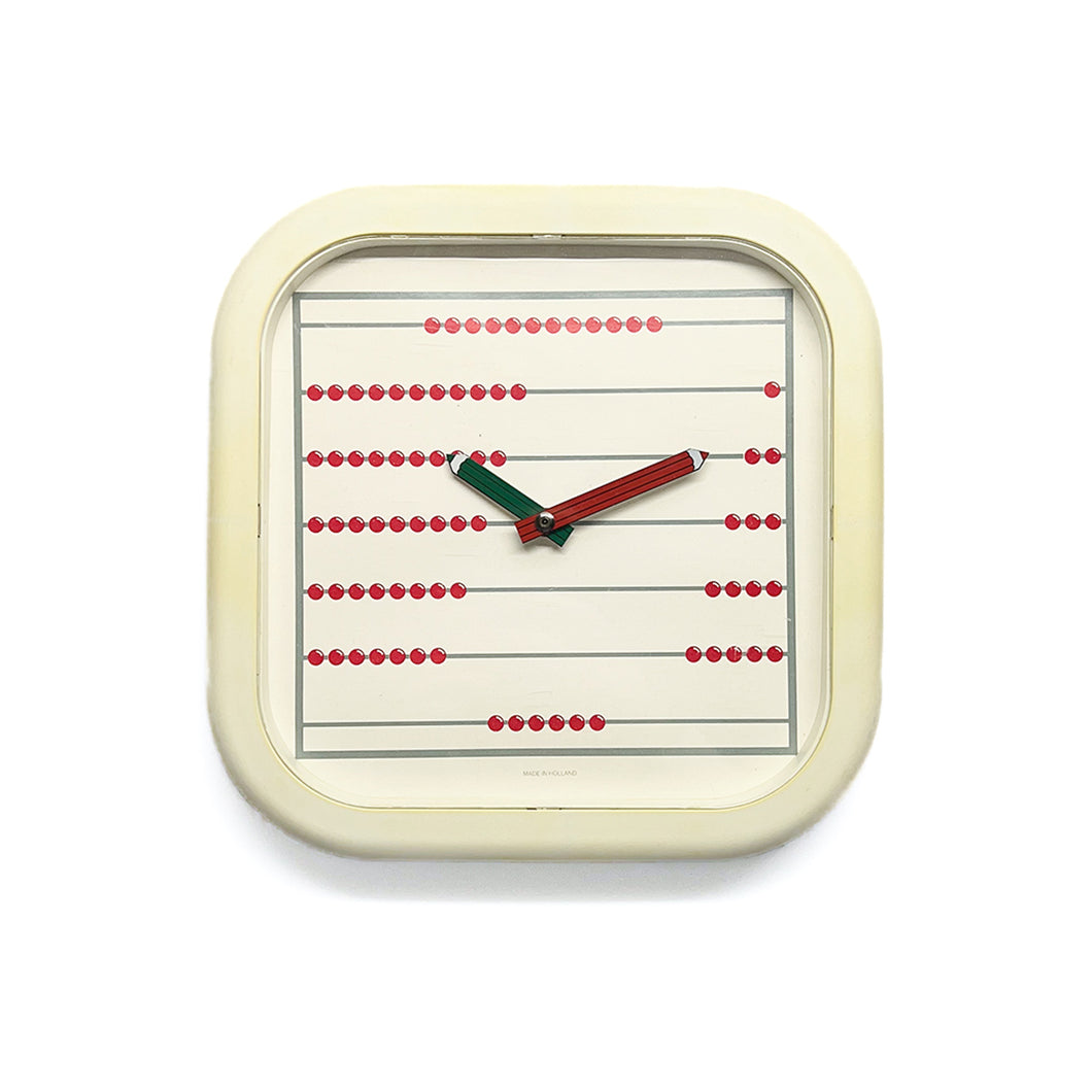 Abacus Wall Clock, 1980s