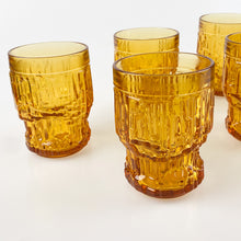 Load image into Gallery viewer, Amber glass glasses, 1970&#39;s 
