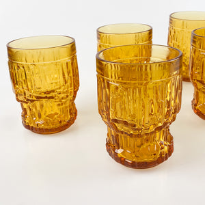 Amber glass glasses, 1970's 