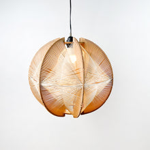 Load image into Gallery viewer, Raffia and wood ceiling lamp, 1970&#39;s 
