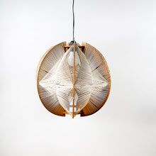 Load image into Gallery viewer, Raffia and wood ceiling lamp, 1970&#39;s 
