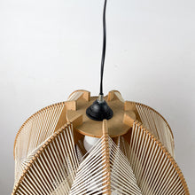 Load image into Gallery viewer, Raffia and wood ceiling lamp, 1970&#39;s 
