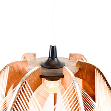 Load image into Gallery viewer, Wooden and raffia lamp, 1970s
