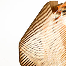 Load image into Gallery viewer, Wooden and raffia lamp, 1970s
