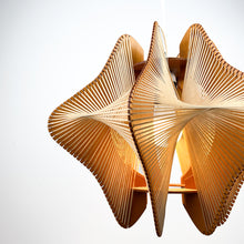 Load image into Gallery viewer, Wood and raffia ceiling lamp, 1980s  
