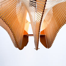 Load image into Gallery viewer, Wood and raffia ceiling lamp, 1980s  
