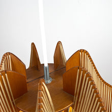 Load image into Gallery viewer, Wood and raffia ceiling lamp, 1980s  
