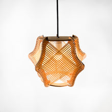 Load image into Gallery viewer, Wooden and raffia lamp, 1970s
