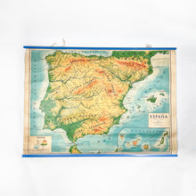 Charger l&#39;image dans la galerie, Carte physique de l&#39;Espagne Seix Barral, 1959.
