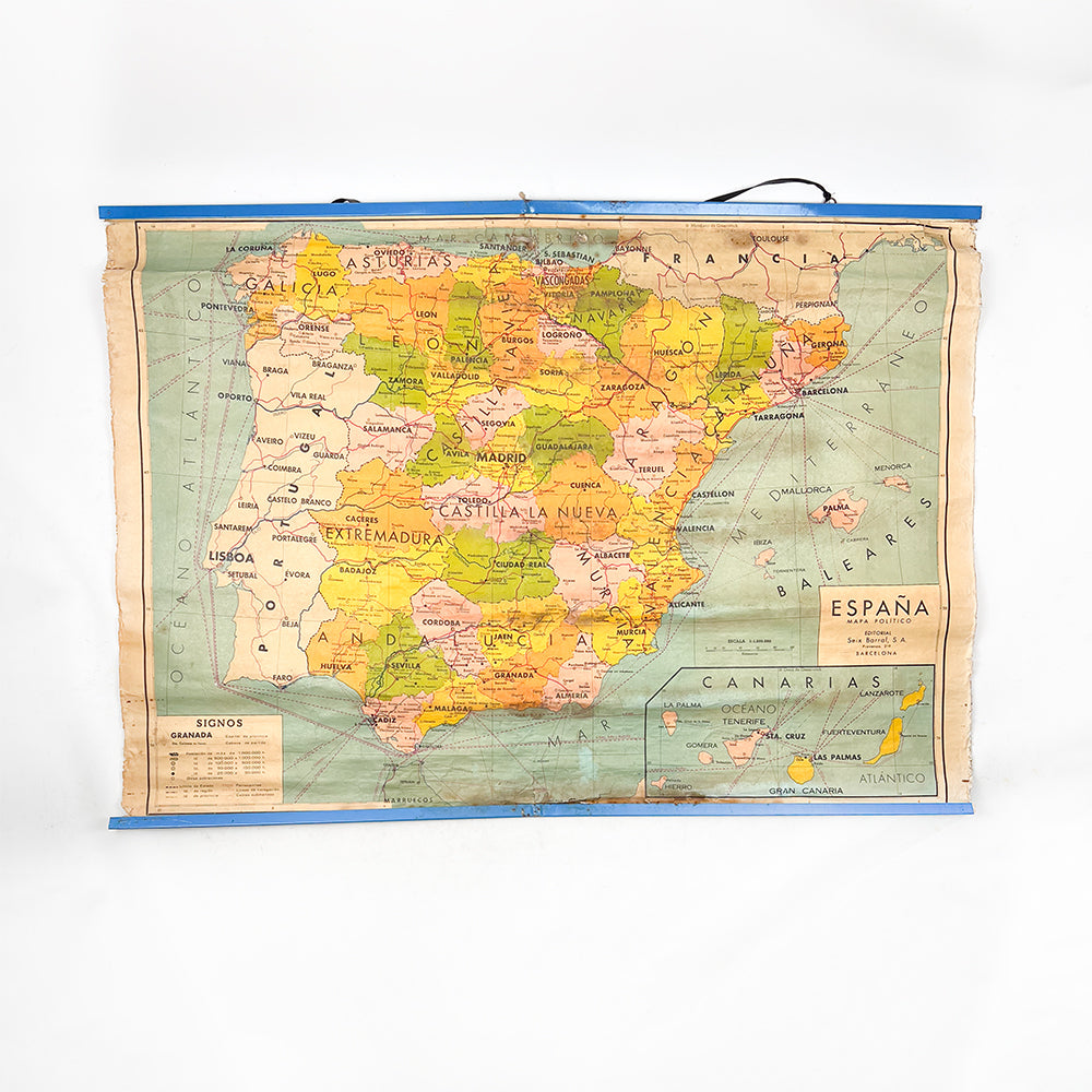 Carte politique de l'Espagne Seix Barral, 1959.