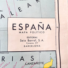 Load image into Gallery viewer, Mapa Político de España Seix Barral, 1972.
