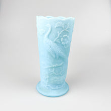 画像をギャラリービューアに読み込む, ターコイズブルーのオパーリンガラス製フェントン花瓶、1990年代 
