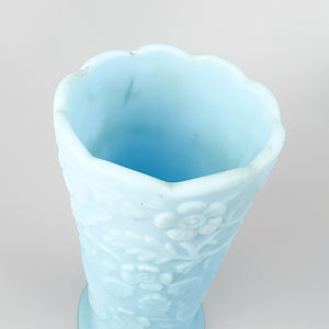 ターコイズブルーのオパーリンガラス製フェントン花瓶、1990年代 