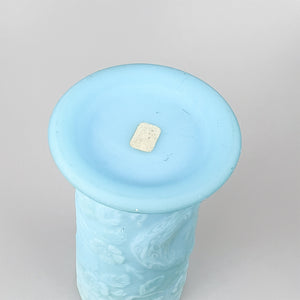 ターコイズブルーのオパーリンガラス製フェントン花瓶、1990年代 