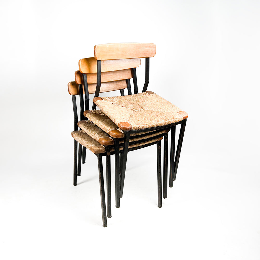 木、金属、籐の椅子、1950年代 – falsotecho
