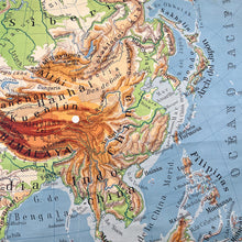 Cargar imagen en el visor de la galería, Mapa Físico Asia C. Sulzer, A Vallardi, Italia
