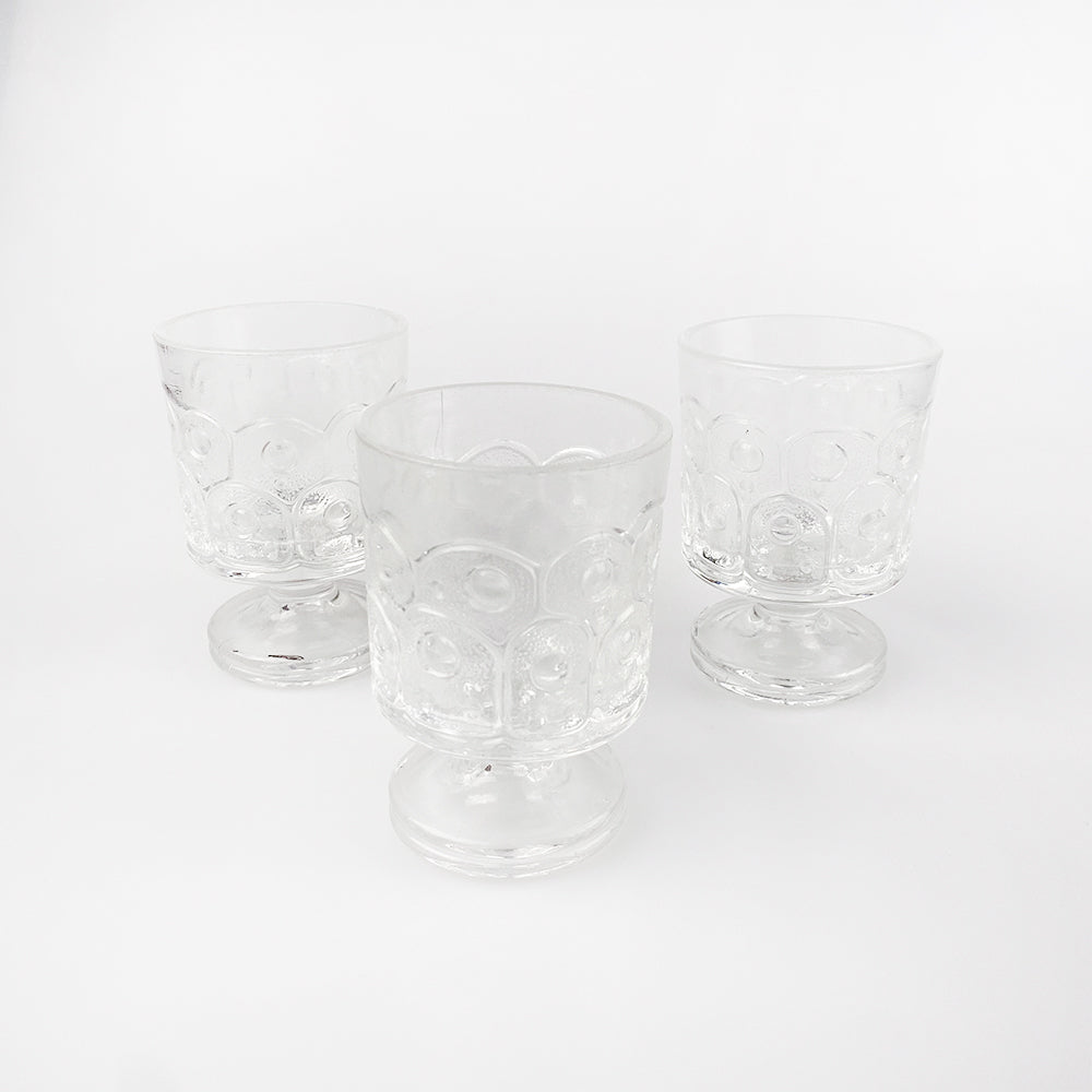 Juego de 3 vasos de cristal, 1970's