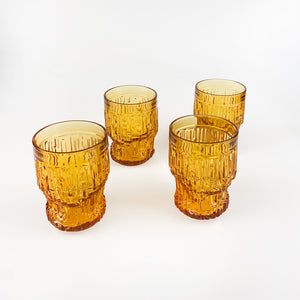 Vasos de cristal ambar, 1970's