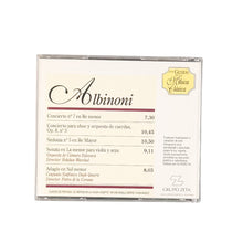 Laden Sie das Bild in den Galerie-Viewer, CD. Tomaso Albinoni. Concierto Nº 7 En Re Menor · Concierto Para Oboe Y Orquesta De Cuerdas, Op. 8, Nº 3 · Sinfonía Nº 5 En Re Mayor · Sonata En La Menor Para Violín Y Arpa · Adagio En Sol Menor
