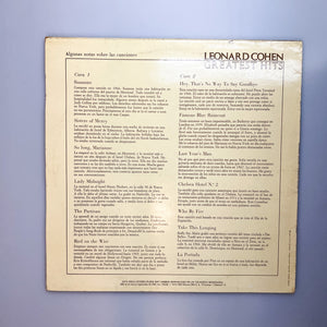 LP. Leonard Cohen. Greatest Hits