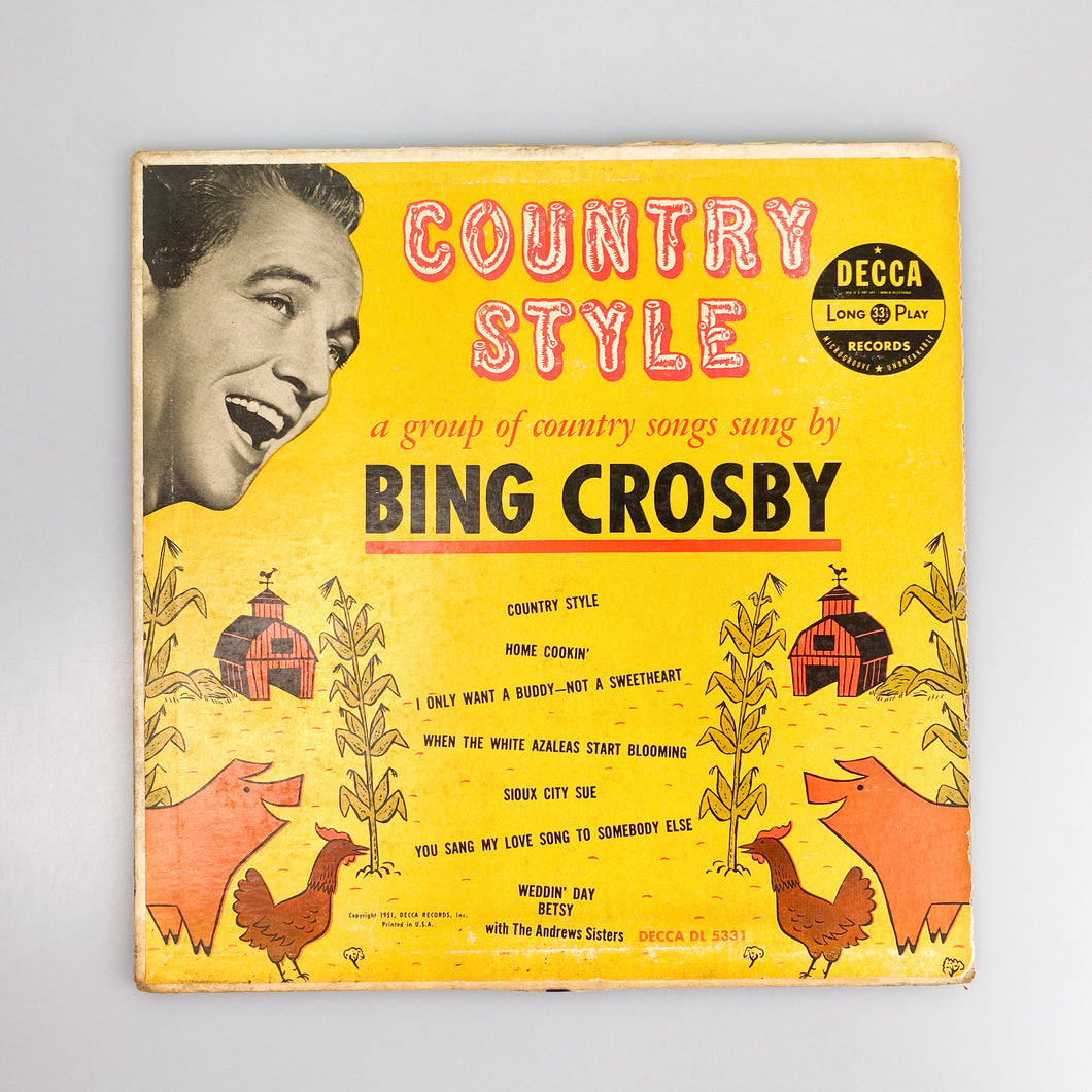 LP 10”. Bing Crosby. Country Style (VG/VG+)