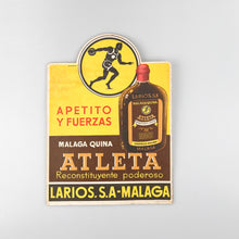 Cargar imagen en el visor de la galería, Cartel Atleta Malaga Quina, Larios Display, 1960's
