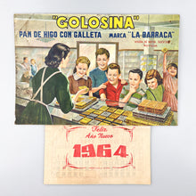 Cargar imagen en el visor de la galería, Cartel Publicitario Golosina Marca La Barraca con Calendario, 1964
