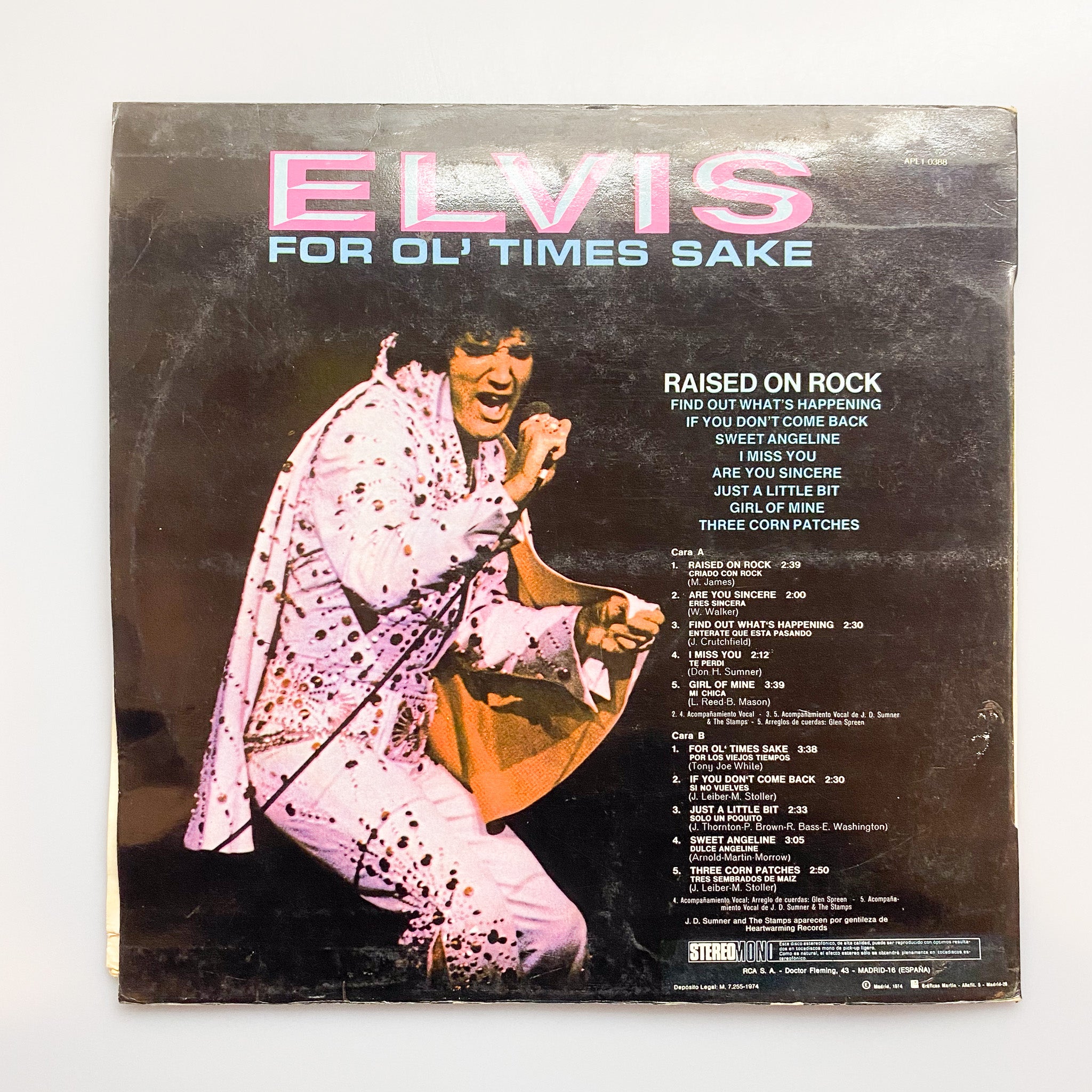 LP. Elvis. Raised On Rock / For Ol' Times Sake – falsotecho
