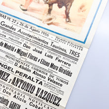 Load image into Gallery viewer, Cartel Toros Fiestas de Ferrol 1956.
