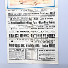Load image into Gallery viewer, Cartel Toros Fiestas de Ferrol 1956.
