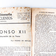 Load image into Gallery viewer, Revista Literaria, Novelas y Cuentos. Pedro de Repide, Alfonso XII, 1953
