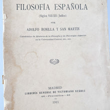 Load image into Gallery viewer, Historia de la Filosofía Española (Siglos VIII-XII: Judíos), Adolfo Bonilla y San Martín
