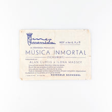 Load image into Gallery viewer, Folleto de mano Cine Avenida, Ferrol, Musica Inmortal Schubert
