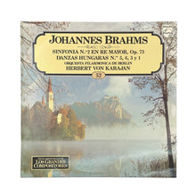 Cargar imagen en el visor de la galería, LP. Johannes Brahms - Berliner Philharmoniker, Herbert von Karajan. Sinfonía No. 2 En Re Mayor, Op. 73 / Danzas Húngaras Nos. 5, 6, 3 y 1
