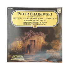 Cargar imagen en el visor de la galería, LP. Pyotr Ilyich Tchaikovsky - Herbert von Karajan, Berliner Philharmoniker. Sinfonía N.6 En Si Menor, Op.74 "Patética" / Marcha Eslava, Op. 31
