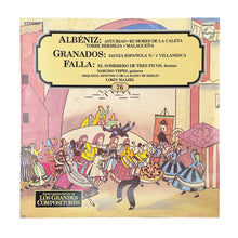 Load image into Gallery viewer, LP. Isaac Albéniz, Enrique Granados, Manuel De Falla, Narciso Yepes, Radio-Symphonie-Orchester Berlin, Lorin Maazel. Asturias ● Rumores De La Caleta ● Torre Bermeja ● Malagueña  / Danza Española N.º 4 / El Sombrero De Tres Picos, Danzas
