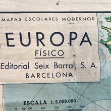 이미지를 갤러리 뷰어에 로드 , Mapa Físico Europa Seix Barral 1959

