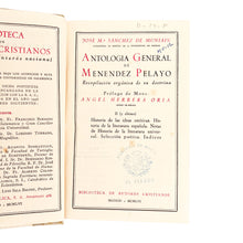 Laden Sie das Bild in den Galerie-Viewer, Antología General de Menendez Pelayo, Recopilación orgánica por materias Tomo I y II, Jose Mª Sánchez de Muniain
