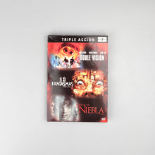 Load image into Gallery viewer, DVD. Tres Películas. Doble Visión, 13 Fantasmas y Terror en la Niebla.
