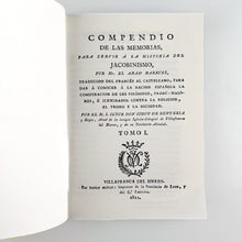 Charger l'image dans la galerie, Compendio de las Memorias, para servir a la Historia del Jacobinismo. Mr. El Abad Barruel
