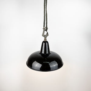 Industrial Enameled Metal Ceiling Lamp, 1950's 