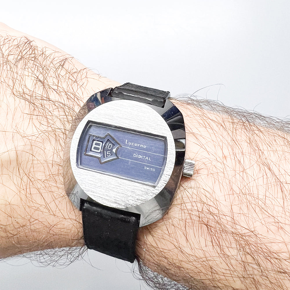 Jump Hour Lucerne Digital Swiss Wristwatch, 1970s