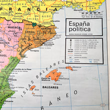 Load image into Gallery viewer, Mapa Físico y Político de España Vicens Vives, 1984.
