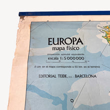 이미지를 갤러리 뷰어에 로드 , Mapa Físico de Europa Editorial Teide, 1977
